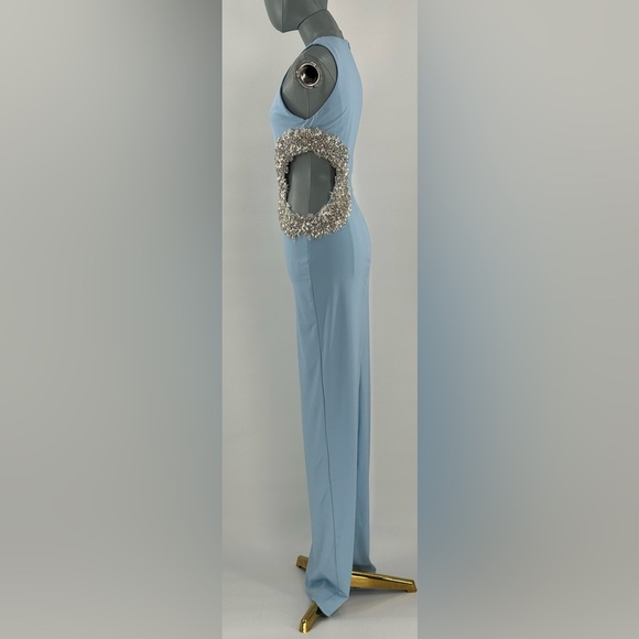 🆕 BRONX & BANCO 🧿 NWOT Camila Rhinestone Cutout Maxi, Powder Blue, Sz M US 6 - Picture 7 of 17